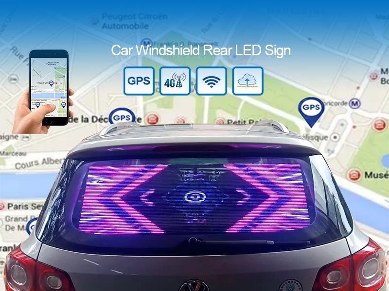 LED sign on car