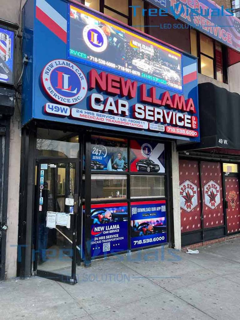 Outdoor led sign in new york for the shop