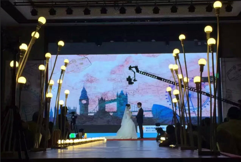 LED video wall work as the whole background of the stage