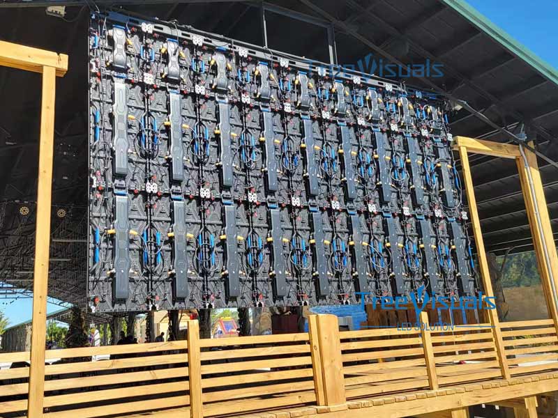 rear view of stage led wall